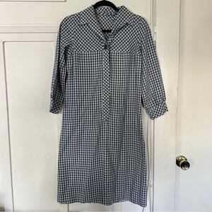 Vintage 60s Plaid Cotton Shift Dress